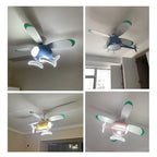Aircraft Ceiling Fan Chandelier LED Light Remote Dimming Fixture