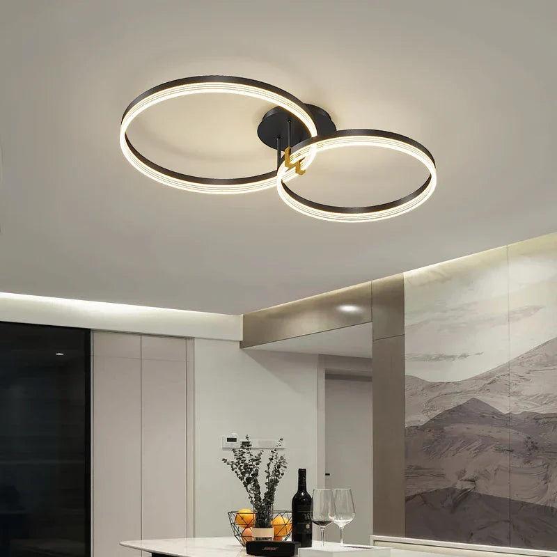 Modern Round Ring LED Ceiling Chandelier for Living Room and Bedroom