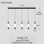 Modern LED Staircase Chandelier in Black Gold Finish