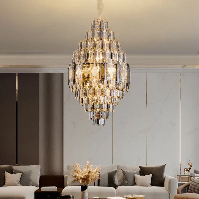 Crystal Pendant Lamp: Nordic Modern Luxury for Villa, Hotel, and Living Room