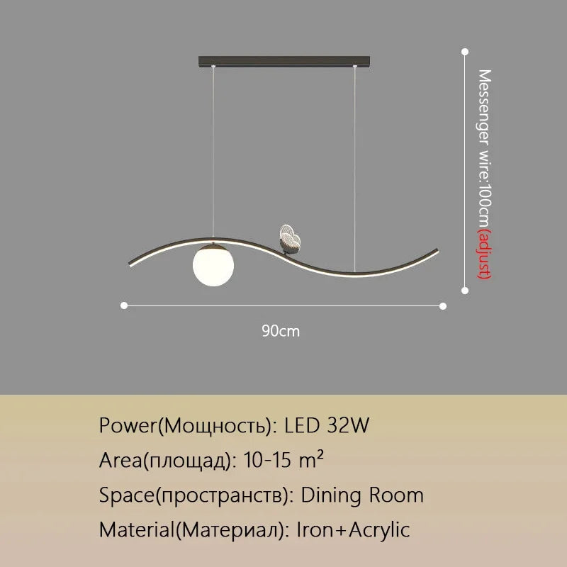 Butterfly Chandelier: Modern Minimalist Pendant Lamp for Dining Room, Study, Bar