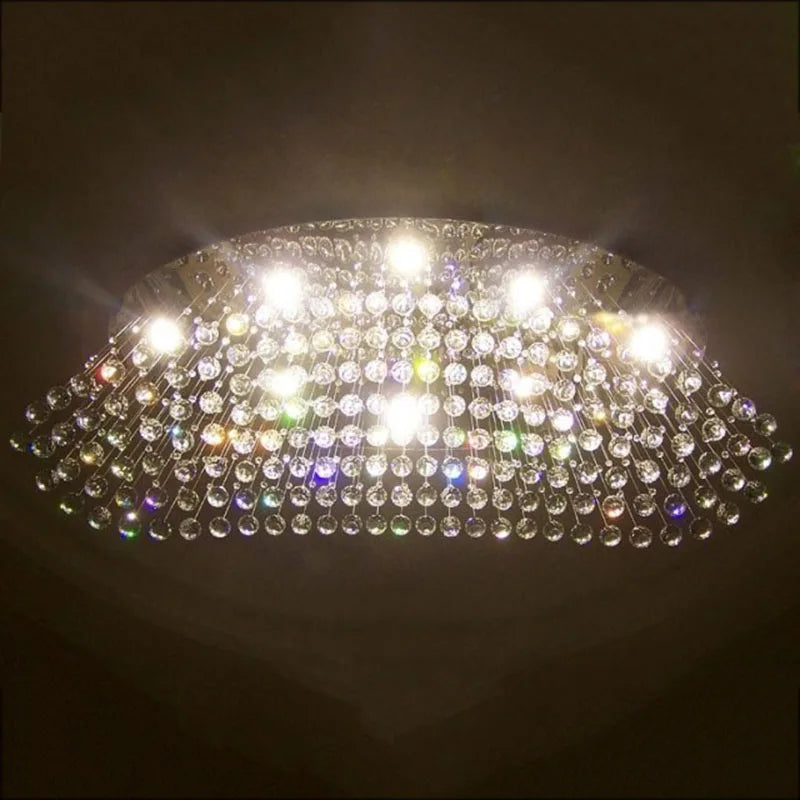 Crystal Flush Mount Chandelier: Modern Contemporary Lighting Fixtures