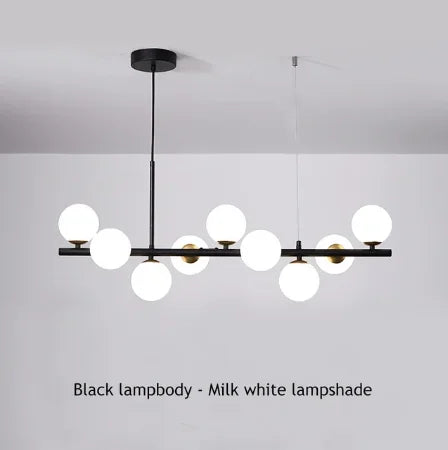 Modern Black LED Pendant Chandeliers for Living Dining Kitchen Lighting