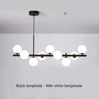 Modern Black LED Pendant Chandeliers for Living Dining Kitchen Lighting