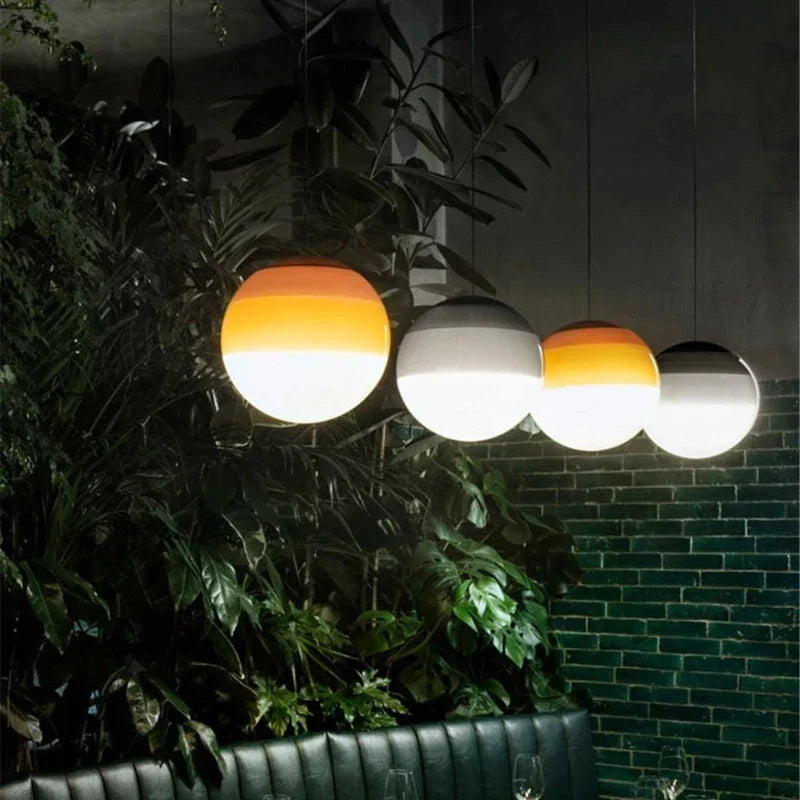 Gradient Glass Dome Pendant Lamps for Modern Interiors