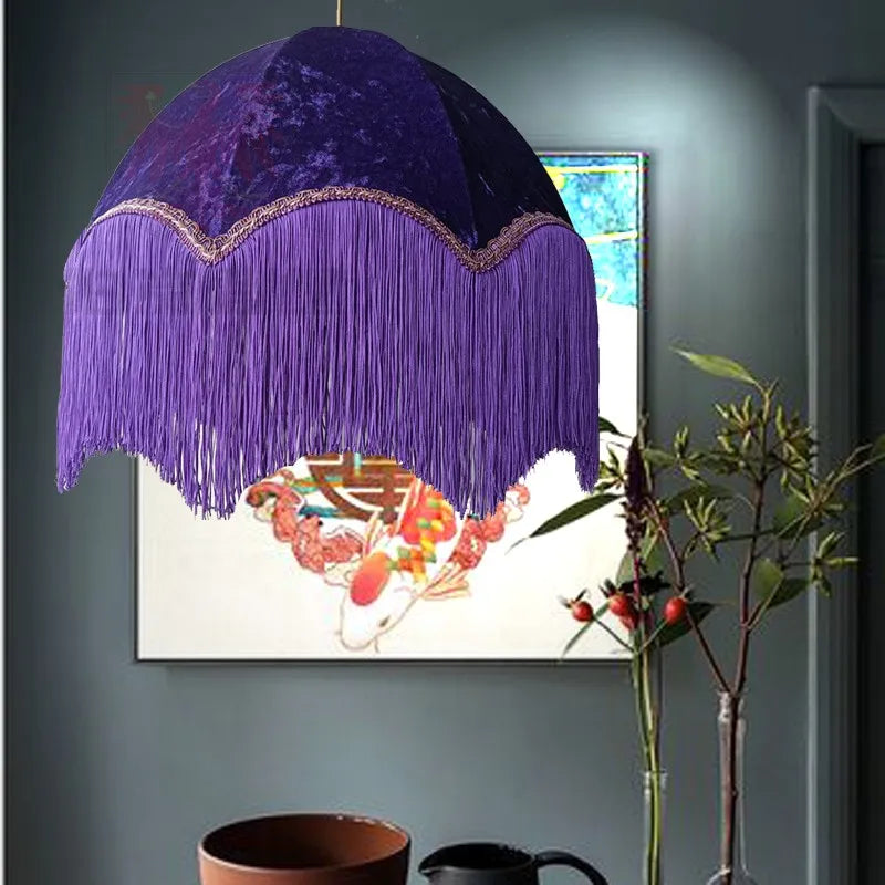BeauVamp Tassel Pendant Light: French Vintage Boho Lampshade for Living Room, Bedroom, Dining Room