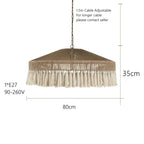 Retro Hemp Rope Tassel Pendant Light: Hand-woven Creative Bedroom Dining Room Main Lamp