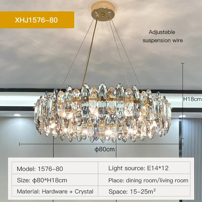 Crystal Chandelier: Luxury Nordic Post-modern Design for Living Room, Bedroom, Dining Room