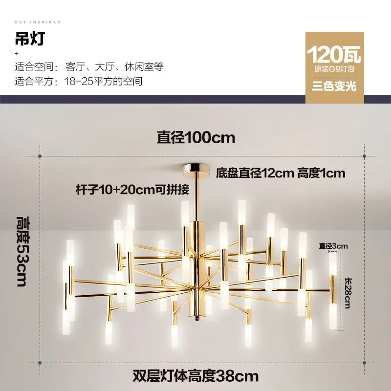 Nordic Chandeliers: Modern Living & Dining Room Pendant Lighting Fixtures