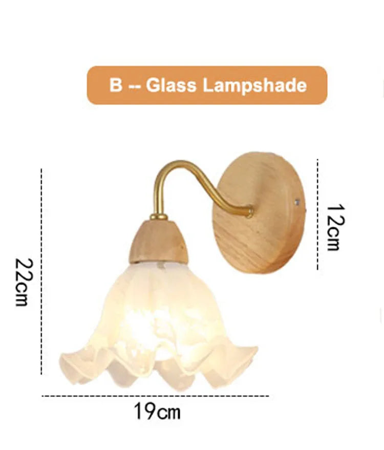 Wood Wall Lamp: Nordic Japanese LED Sconce for Bedroom & Living Room, Vintage Home Decor