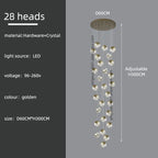 Crystal Modern Chandelier for Living Room Luxury Loft LED Lighting Staircase Chandelier