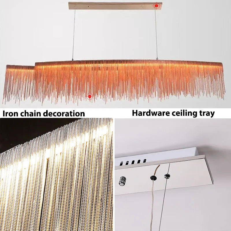 Retro Hanging Chain Chandelier for Restaurant Decor