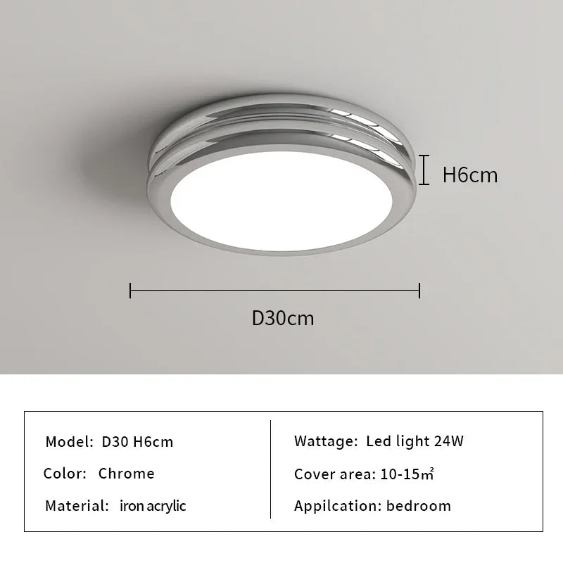 Modern Minimalist LED Round Ceiling Light for Bedroom Indoor Decor
