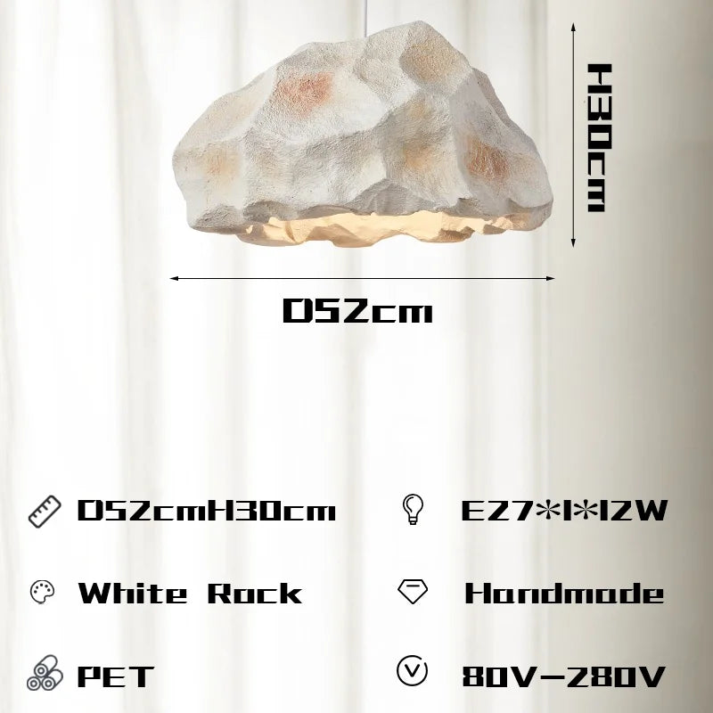 Rock Shape LED Chandelier - Nordic Resin Pendant Lamp for Living Room