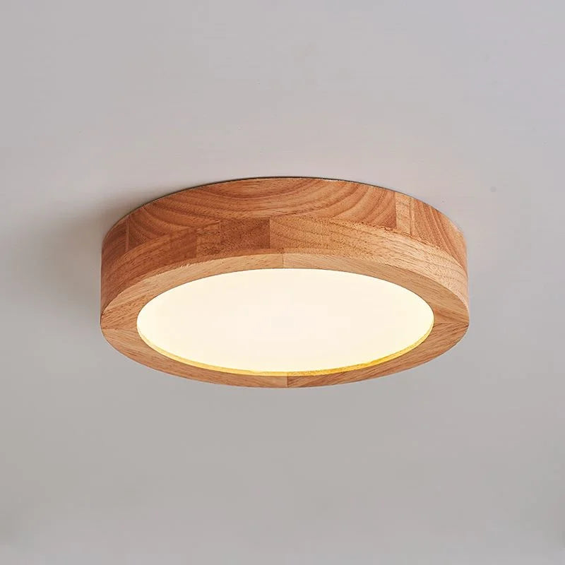Round Wood LED Ceiling Lights for Modern Home Decor