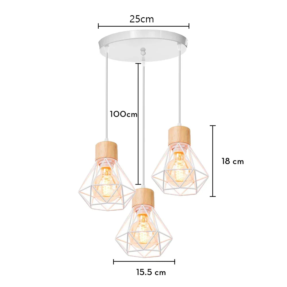 Wrought Iron Caged Pendant Light for Industrial Style Decor