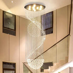 Modern Crystal Staircase Chandelier for Living Room Lobby LED Home Lighting Fixture