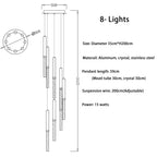 Crystal Led Chandelier for Modern Loft Living Room Staircase, Gold Art Deco Hanging Lamp