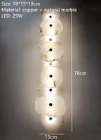 Natural Marble LED Chandelier for Luxury Living Room Art Deco, Dining Room Lighting