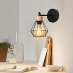Vintage LED Wall Light Retro Loft Sconce E27 Iron Cage Lampshade