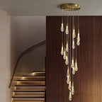 Crystal LED Chandelier: Modern Loft Art Pendant Lighting for Restaurant, Bar, Staircase