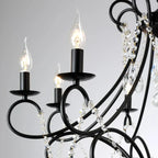 Iron Crystal Chandelier: Modern Luxury Industrial Style for Home Living/Dining Room