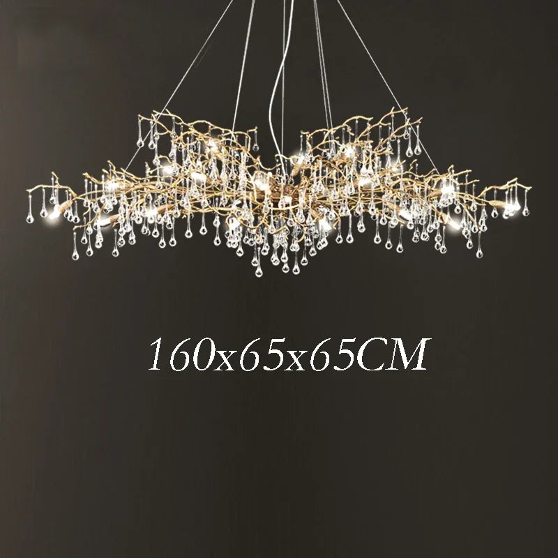Gold Crystal Chandelier: Modern LED Luxury Lighting for Living Room Villa