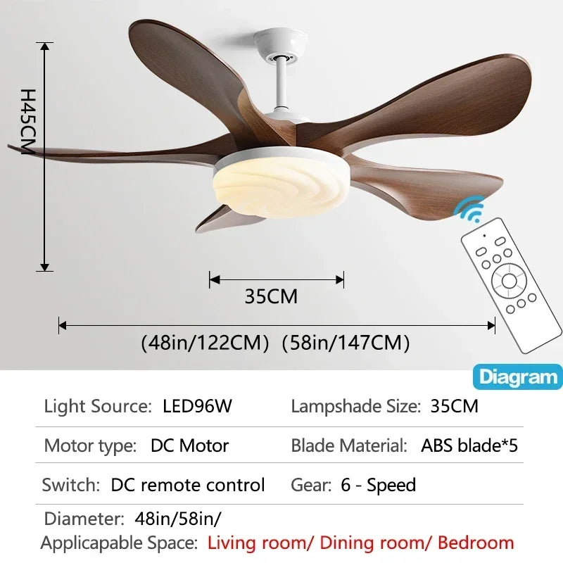Modern LED Ceiling Fan with Strong Winds and Quiet Mute Operation