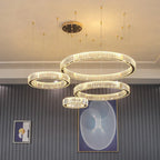 Luxury Crystal Chandeliers: Dimmable LED Steel Lighting for Villa Staircase & Foyer