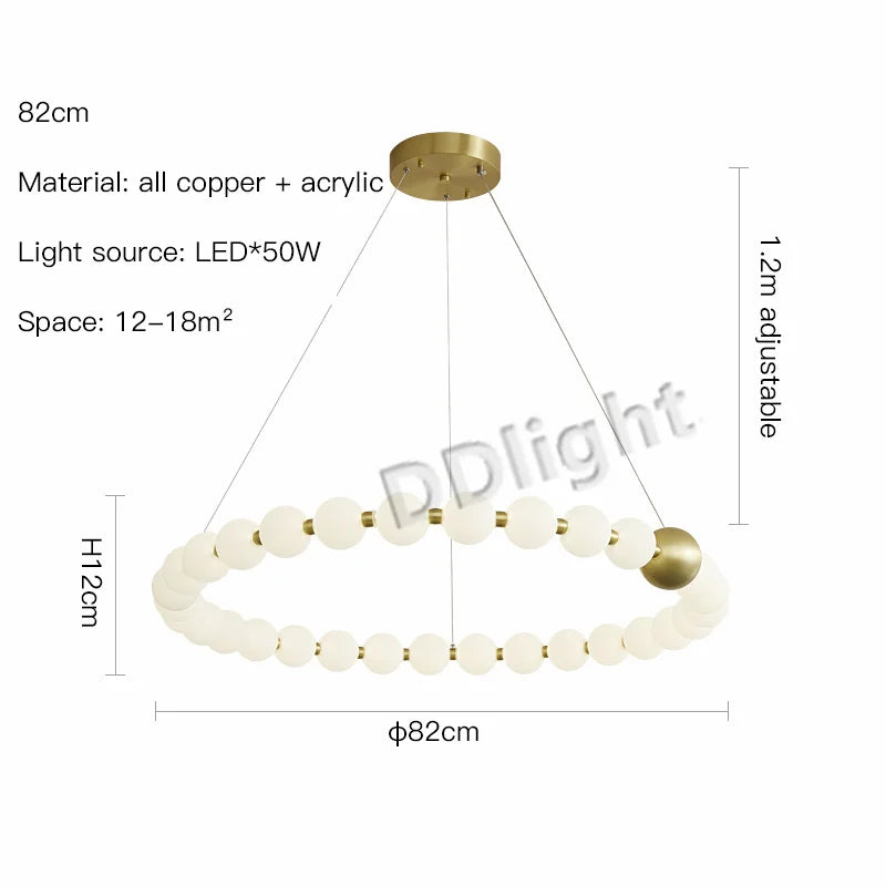 Modern Copper LED Chandelier for Living Room, Bedroom, Dining, Kitchen Decor