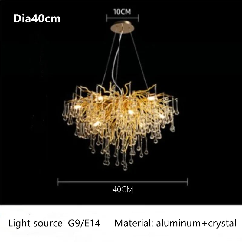Luxury Crystal Ceiling Chandelier for Modern Living, Dining, Bedroom, and Hotel Hall Decor