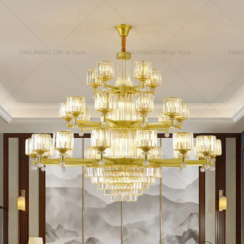 Crystal Chandelier: Elegant Light Luxury Villa Bedroom Living Room Lamp