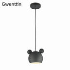 Cartoon Mouse Pendant Light: Nordic Iron Hanging Lamp for Children's Room, LED Lighting Fixtures