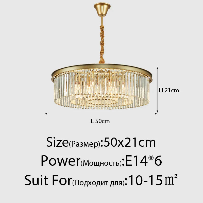 Crystal Ceiling Chandelier: Modern Vintage Hanging Light for Living Dining Room