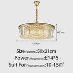 Crystal Ceiling Chandelier: Modern Vintage Hanging Light for Living Dining Room