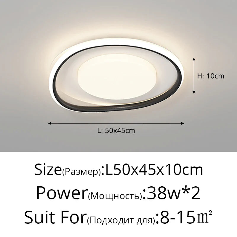 LED Ceiling Lights White Black Infinite Dimming Home Lighting Fixtures