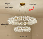 Luxury K9 Crystal Chandelier with LED Lighting for Living, Dining, and Bedroom