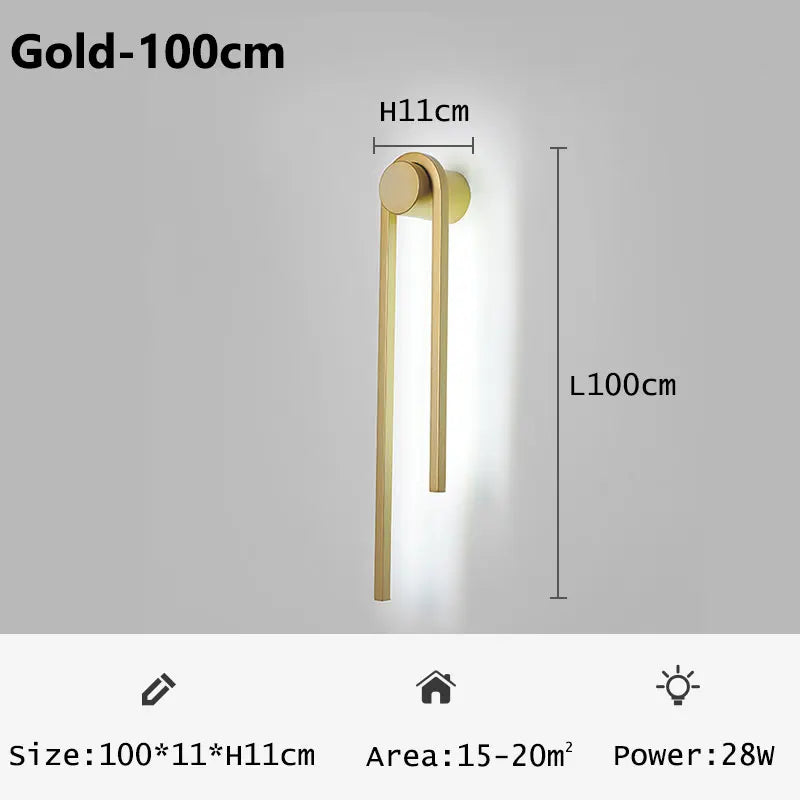 U-Shaped Wall Lamp: Industrial Black Gold Lighting for Home Decor