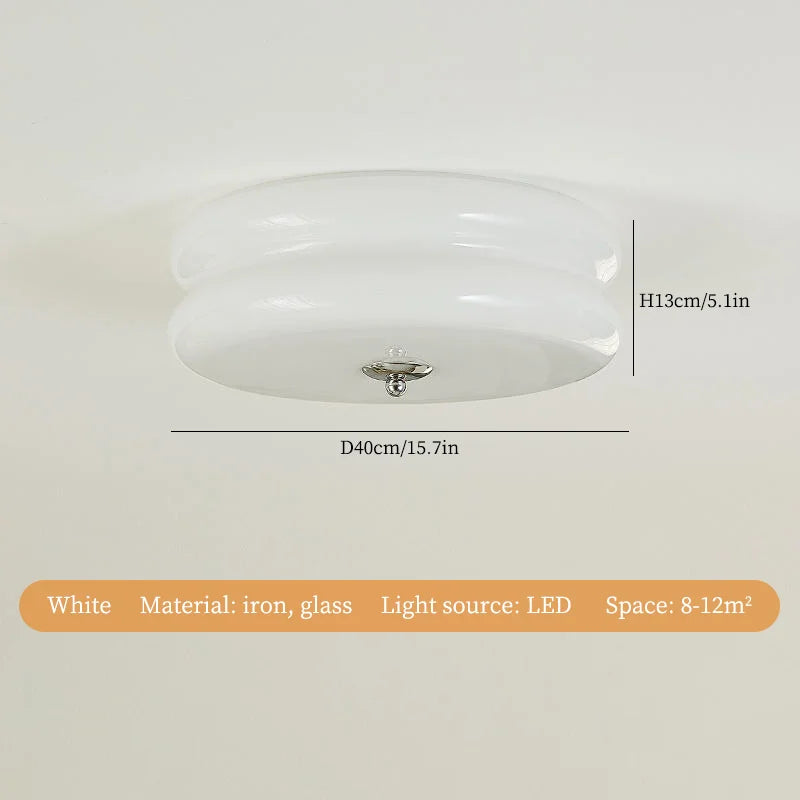 White Yellow Glass LED Ceiling Chandelier Modern Living Room Decor