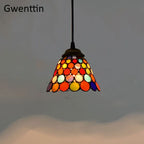 Stained Glass Pendant Lights: Baroque Style LED Kitchen Lighting Fixtures