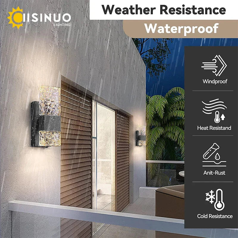 Outdoor LED Wall Light Dusk to Dawn Sensor Matte Black Waterproof Sconce