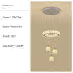 Crystal Petal Ceiling Chandelier: Modern Round Chrome Hanging Light for Home Decor