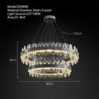 Crystal LED Chandelier: Luxury Living Room Pendant Light with Modern Design