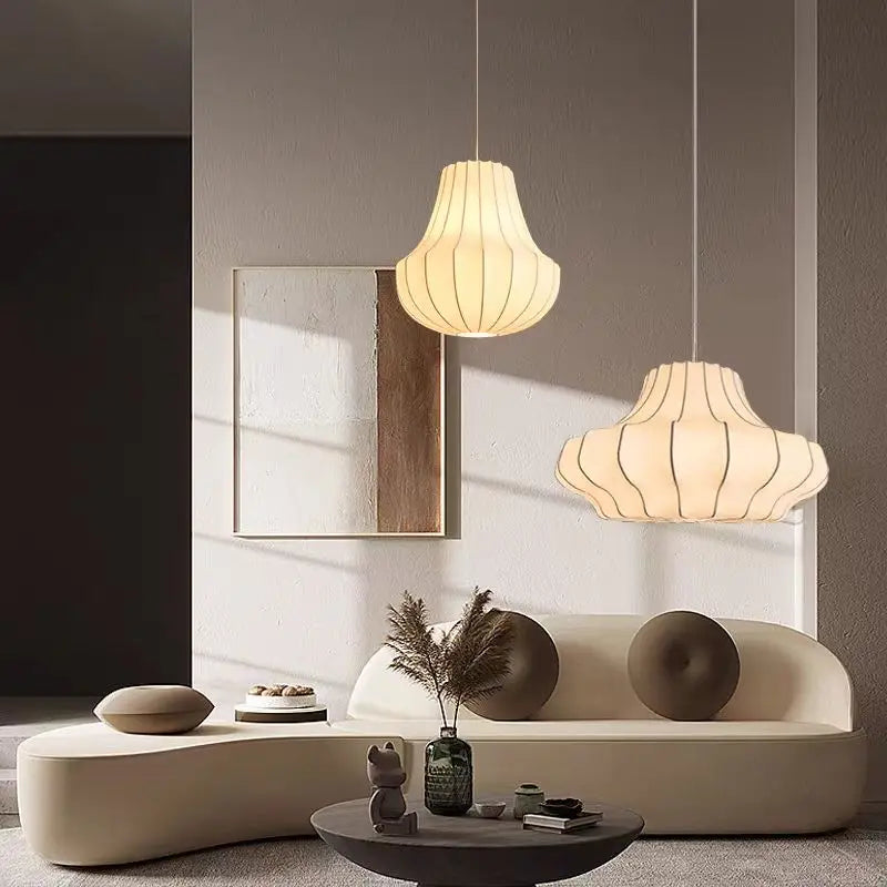 Viscontea Silk Pendant Light: Designer Italian Lamp for Living Room, Bedroom, Kitchen & Dining