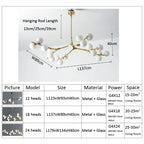 Black Gold LED Glass Ball Chandelier for Living Room, Kitchen, Bedroom Décor