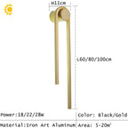 U-Shaped Wall Lamp: Industrial Black Gold Lighting for Home Decor