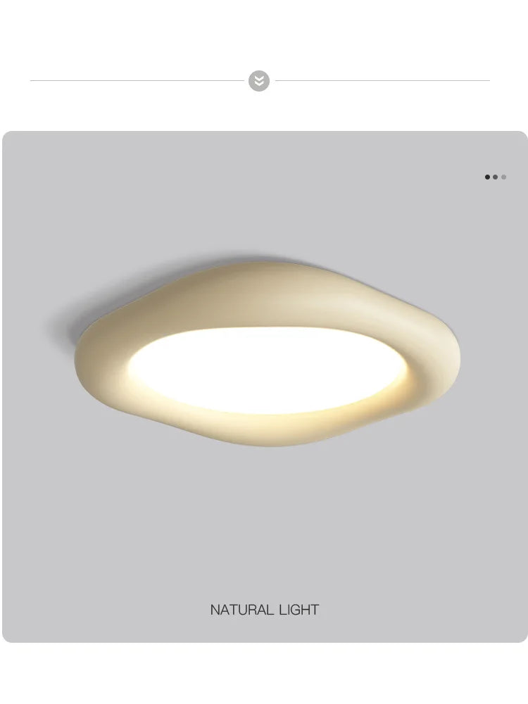 Resin Cream Minimalist Ceiling Lamp - Modern Master Bedroom Lighting