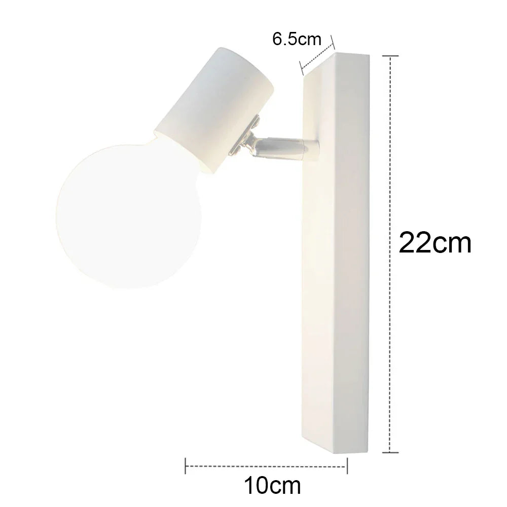 Industrial LED Wall Sconce Iron Bedside Lamp Retro Loft Indoor Lighting