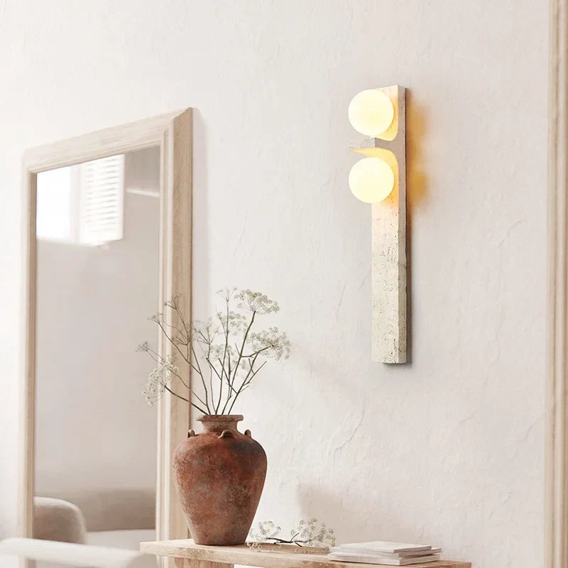 Nordic Brass Marble Wall Sconce for Modern Indoor Lighting