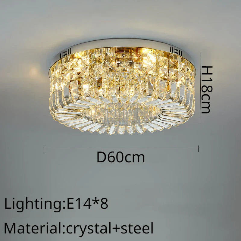 Crystal Ring LED Ceiling Lamp: Modern Luxury for Home Décor